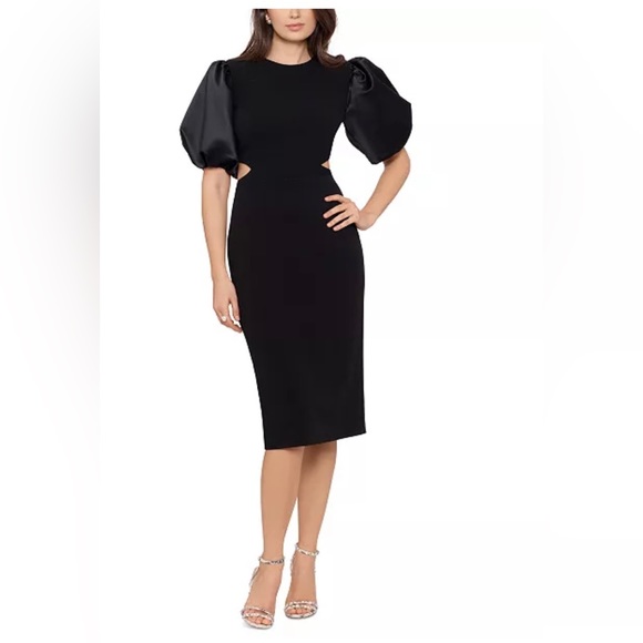 Betsy & Adam Women's Puff-Sleeve Sheath Dress. Size:2. Premium quality. - Picture 2 of 3
